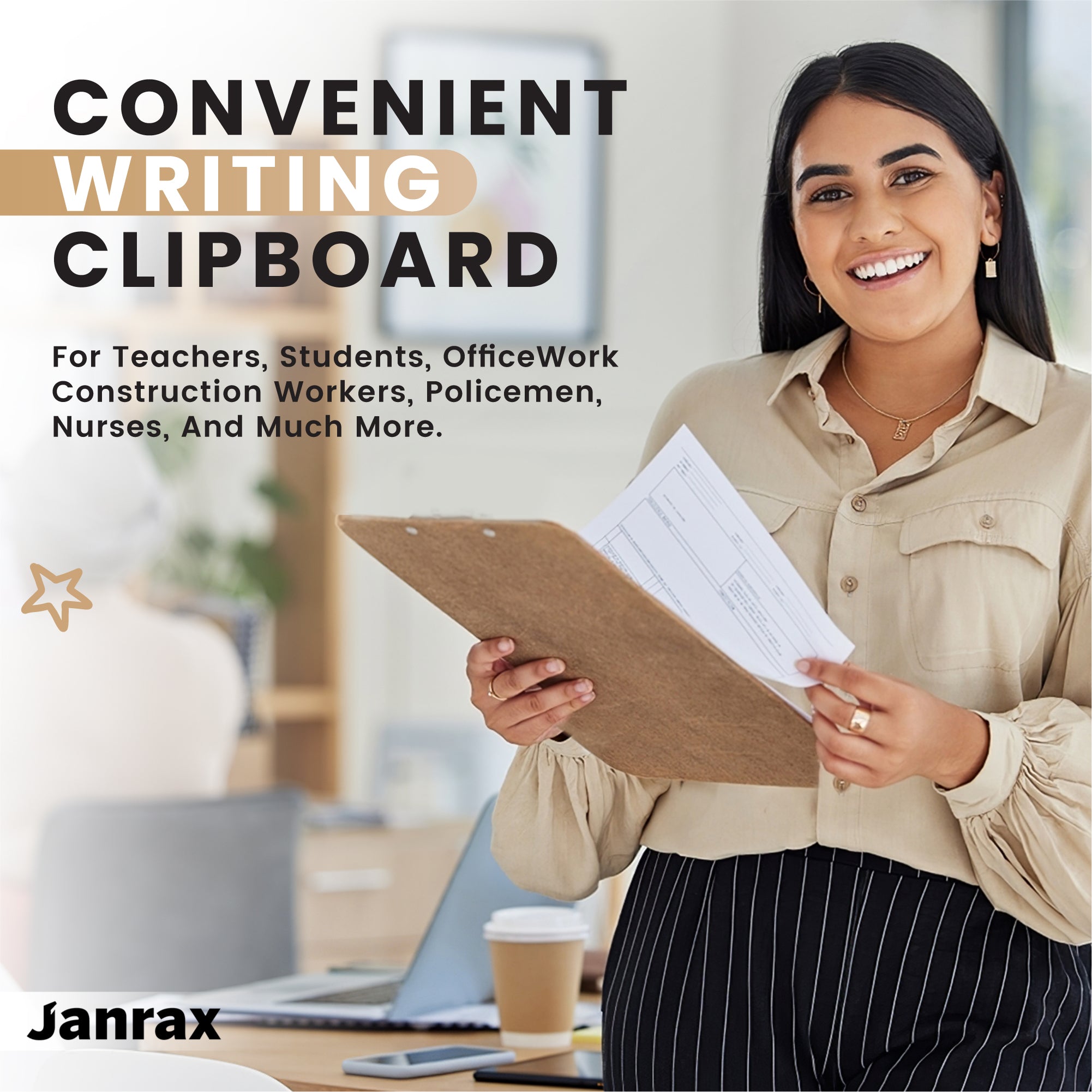 A4 Quality Wooden Clipboard with Hanging Hole