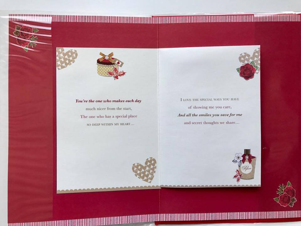 My Wonderful Wife - Luxury Decorative Hand Made Christmas Card 