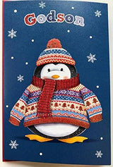 GODSON, Fun & Laughter and Nice Surprise Cute Christmas Greeting Card 
