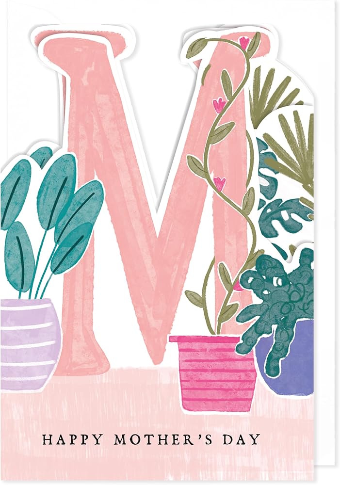 Plants Design Luxury Handmade Fold Out Three Panel Mother's Day Card