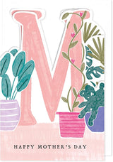 Plants Design Luxury Handmade Fold Out Three Panel Mother's Day Card