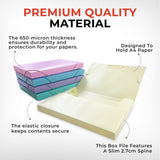 Pastel Green A4 Elastic Closure Box File
