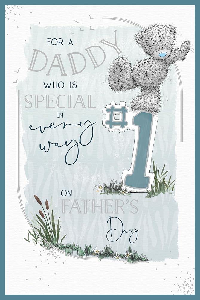 Bear Standing On No1 Father's Day Card