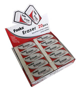 Pack of 20 White Erasers send Janrax PVC