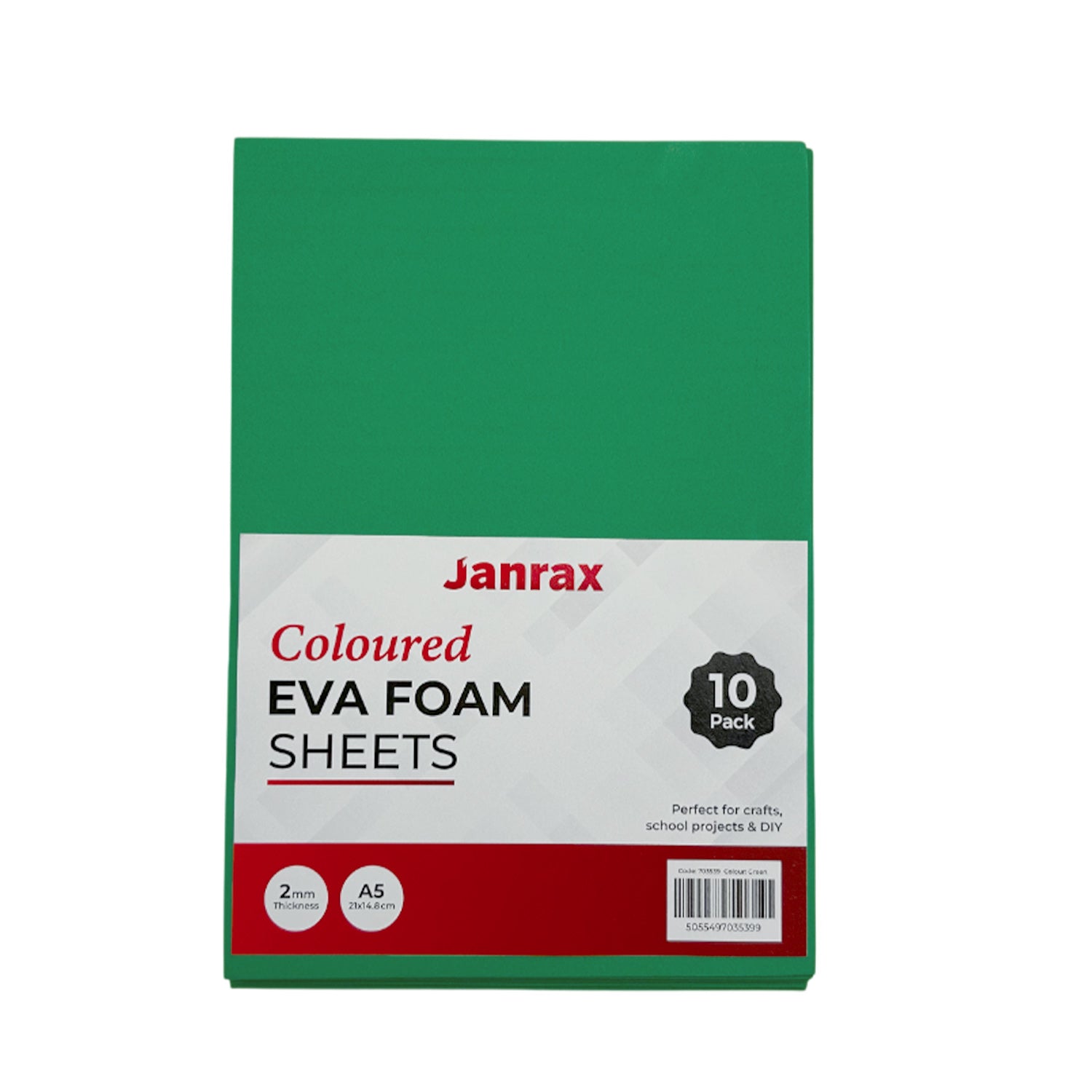 Pack of 10 A5 Dark Green Coloured EVA Foam Sheets