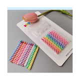 Pack of 10 Multicolor Spiral Candles With Thread Pillar