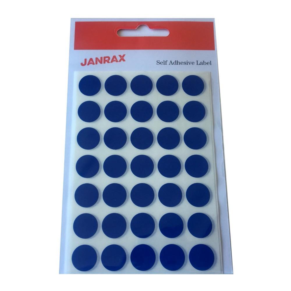 Pack of 140 Blue 13mm Round Labels - Stickers