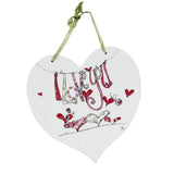Tracey Russell I Love You Heart Shaped Hanging Plaque