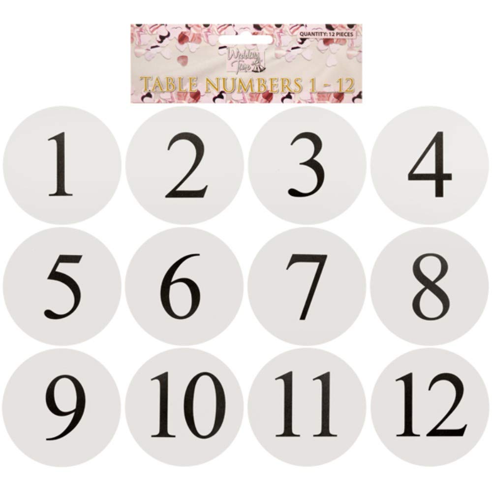 Wedding Table Number Cards - Numbers Favours Name Places Cheap - White - X51170 {DC}