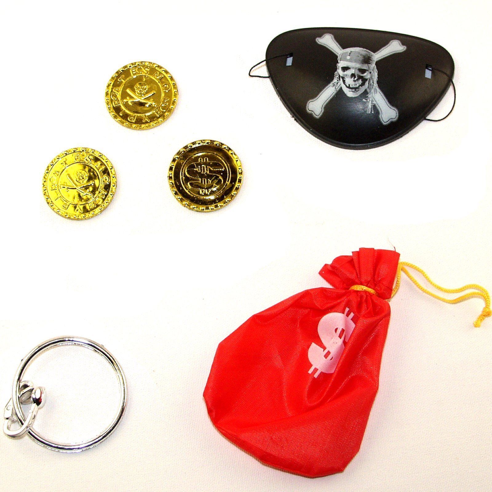 Pirate Pouch Set with 3 Pirate Coins Eye Patch & Earring {DC}