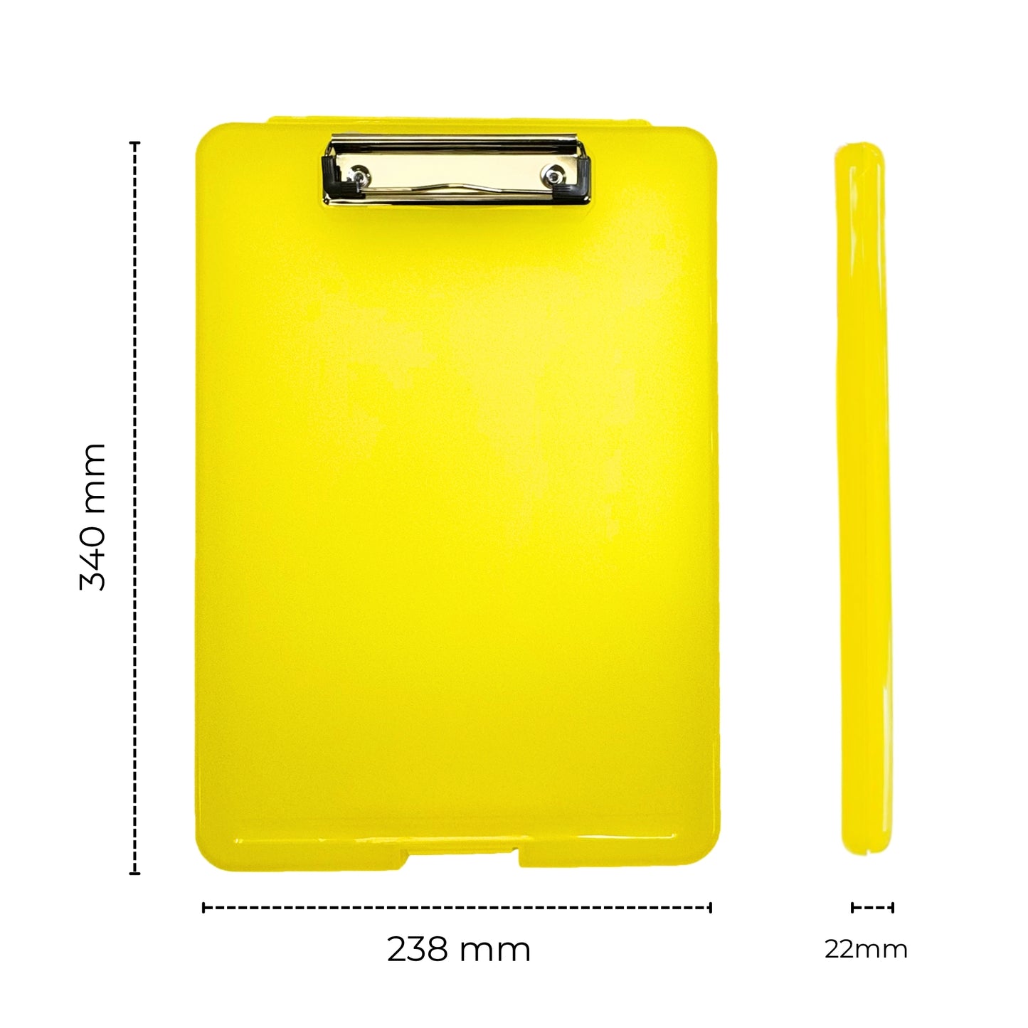 A4 Yellow Clipboard Box File - Storage Filing Case