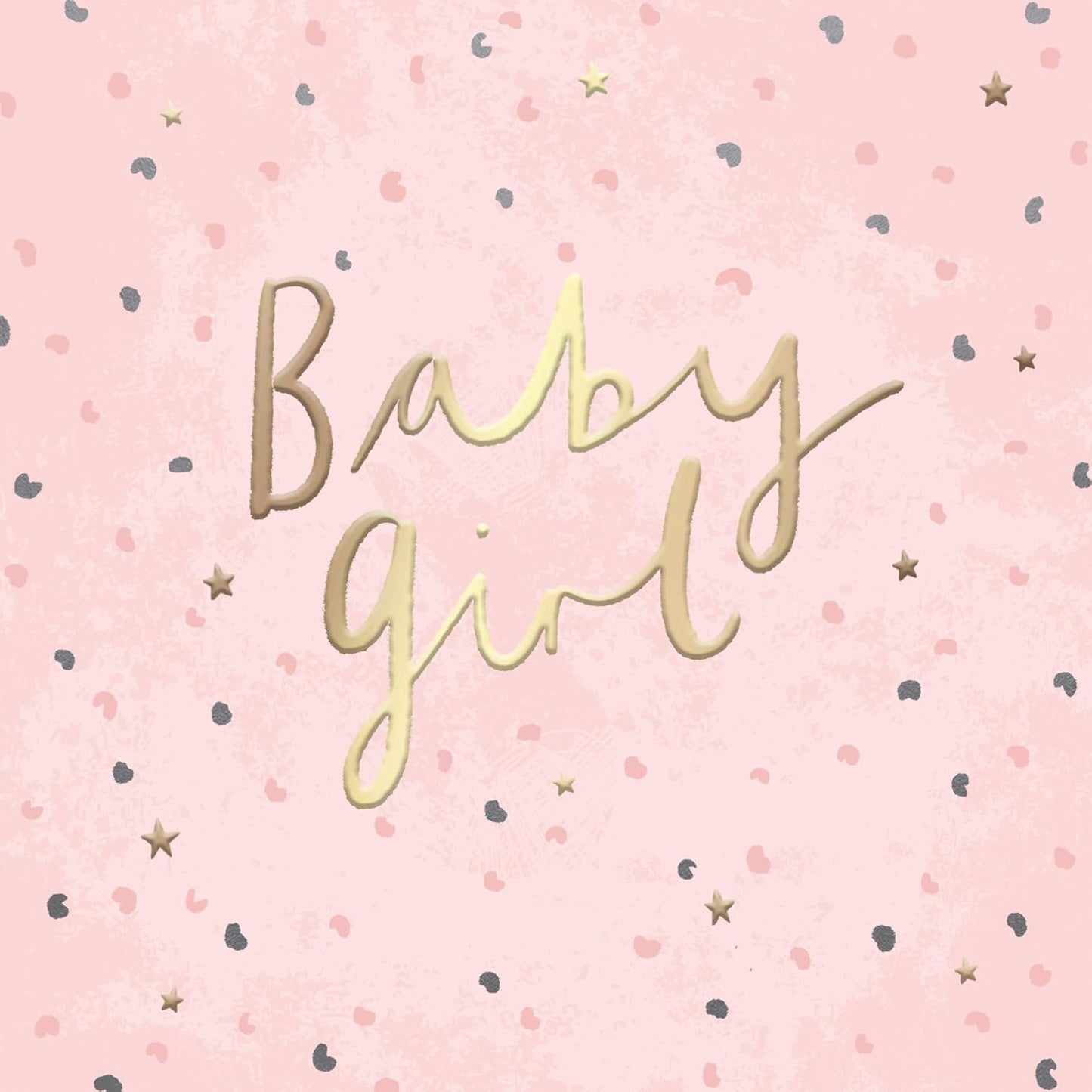 Stunning Luxury Foiled New Baby Girl Birth Congratulations Card