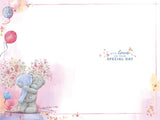 Bear With Bouquet Behind Back Fabulous Mum Birthday Card