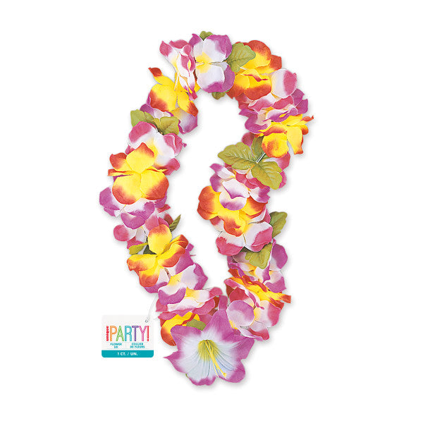 40" Fancy Lily Rainbow Flower Lei