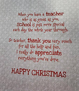 To My Teacher Happy Christmas School Thank you Appreciate Greeting Card