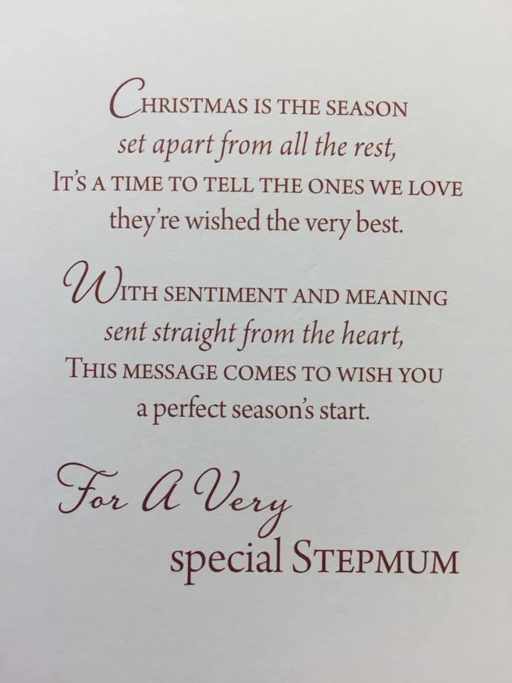 DEAR STEPMUM TRADITIONAL NICE VERSE GOLD FOIL CHRISTMAS GREETING CARD NEW GIFT {DC}