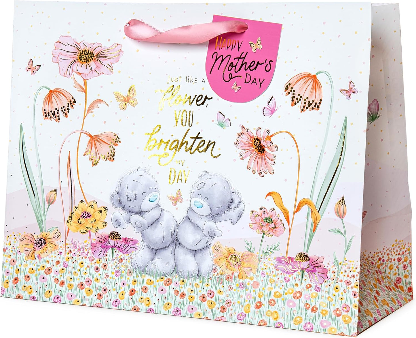 Bears In Flower Meadow Mother's Day Large Gift Bag 