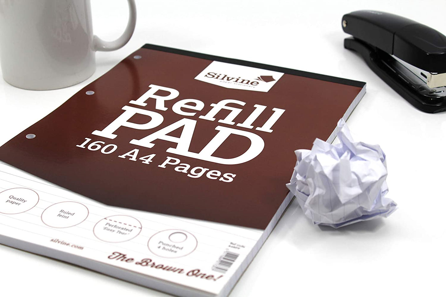 A4 8mm Feint Ruled 160 Pages Brown Refill Pad (210 x 297mm)