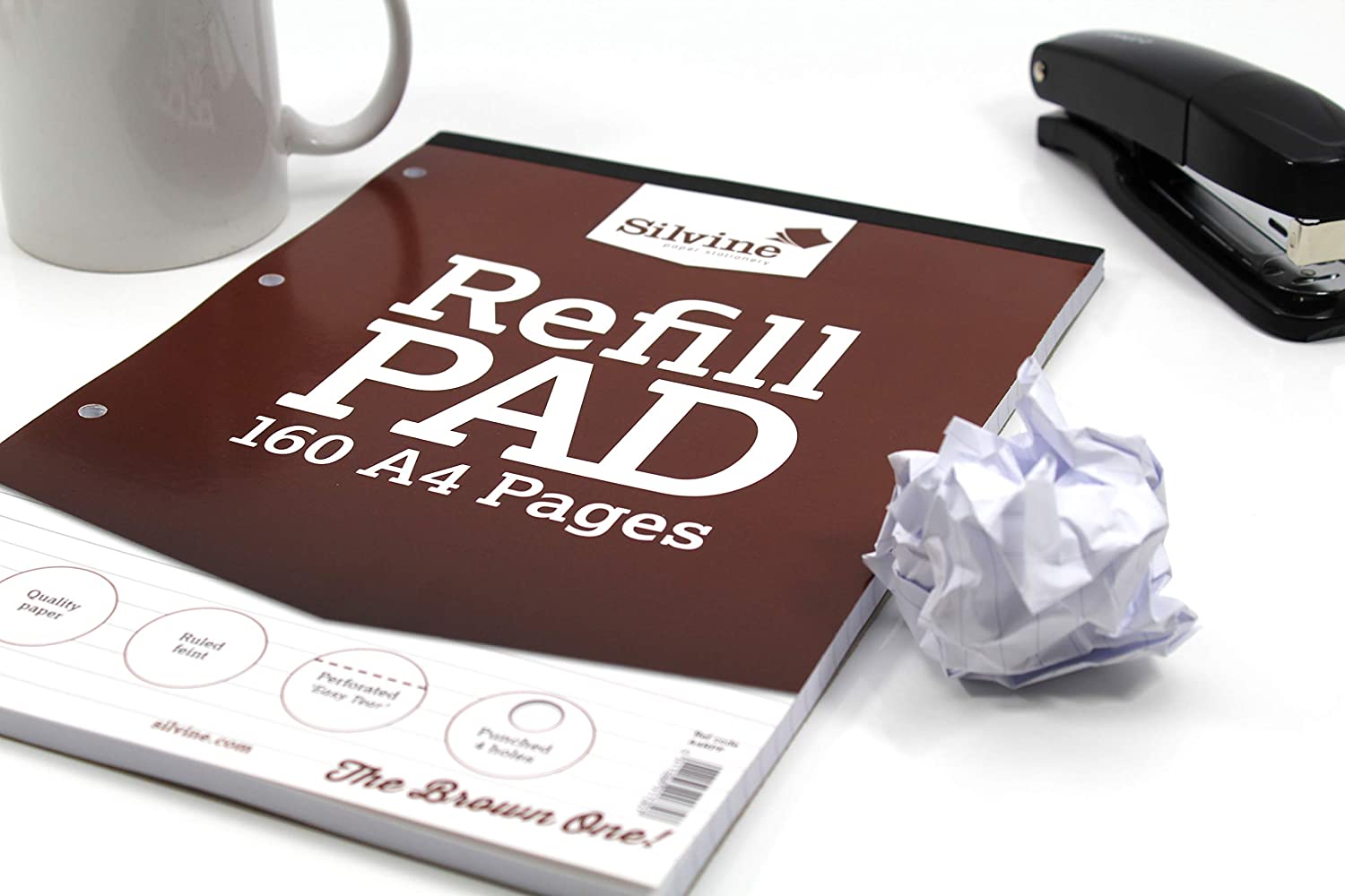 A4 8mm Feint Ruled 160 Pages Brown Refill Pad (210 x 297mm)