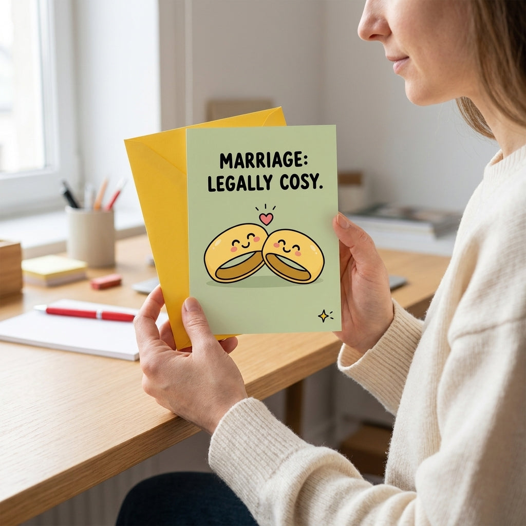 Marriage: Legally Cosy Wedding Card
