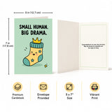 Small Human Big Drama New Baby Congratulations Card