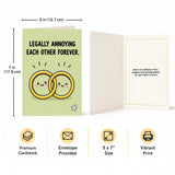 Legally Annoying Each Other Forever Wedding Congratulations Card