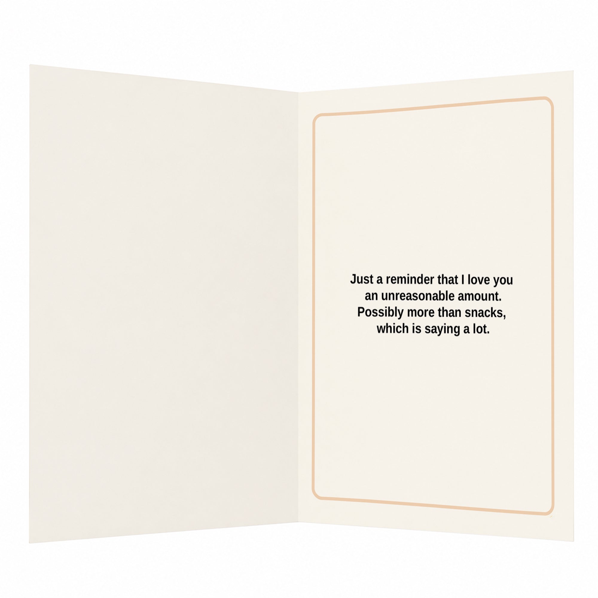 Love You More Than Snacks Open Card Valentine's Day, Anniversary