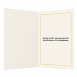 Sending Soup and Judgement Get Well Soon Greeting Card