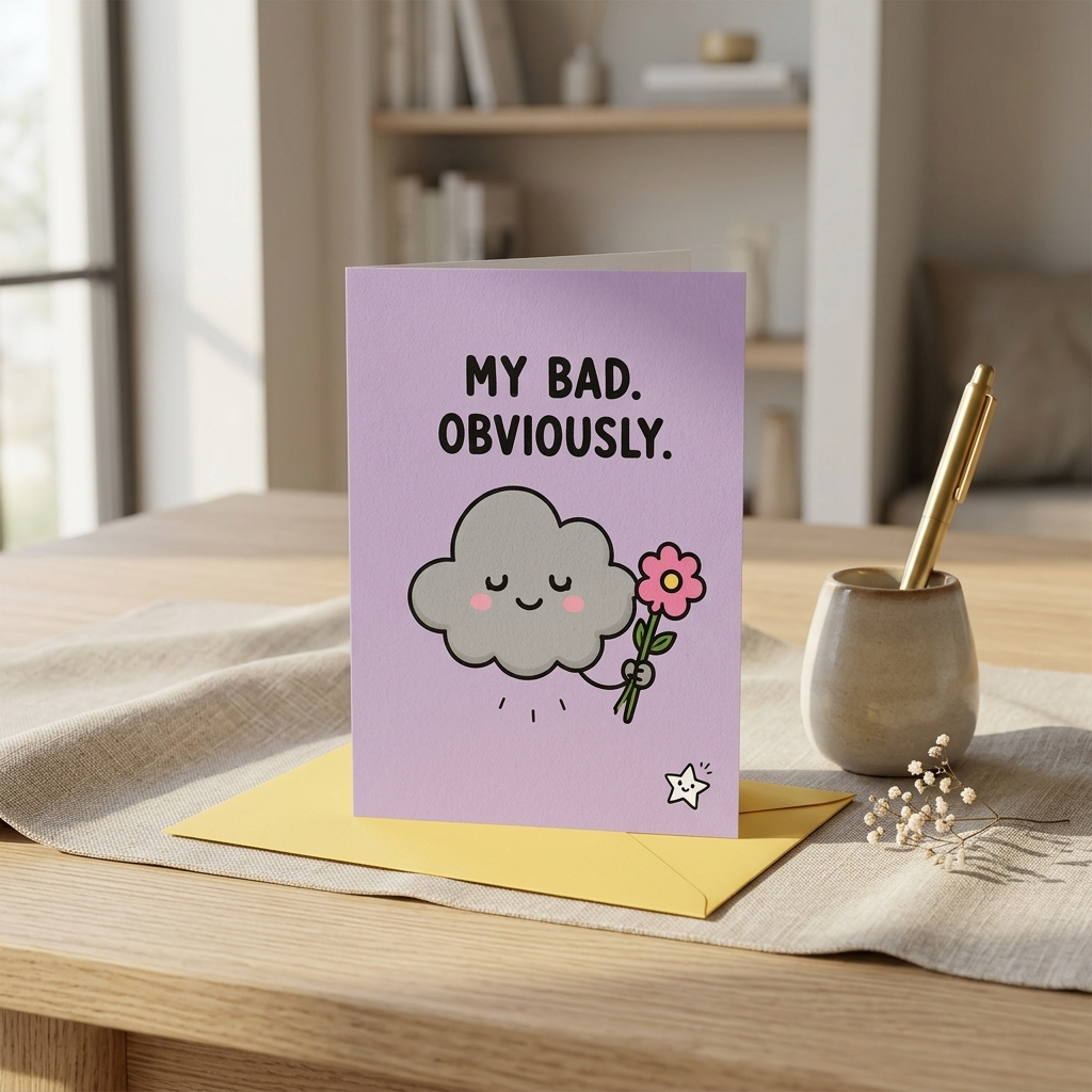 My Bad Obviously Sorry Greeting Card