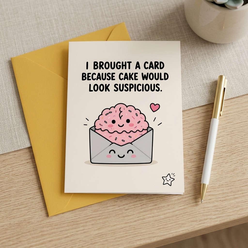 Envelope Cake Suspicious Humorous Birthday Card