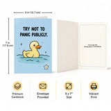 Try Not to Panic Publicly Open Greeting Card