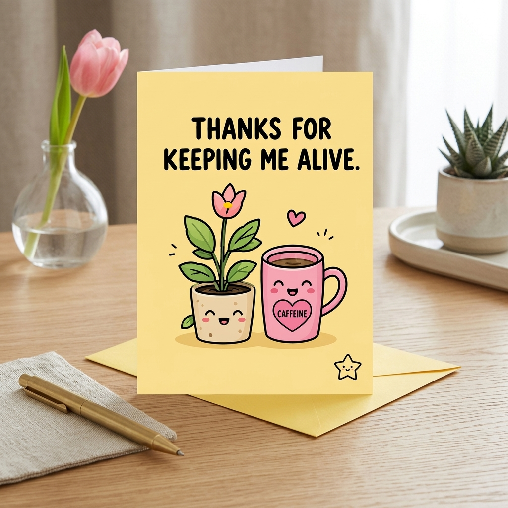 Thanks for Keeping Me Alive Open Greeting Card