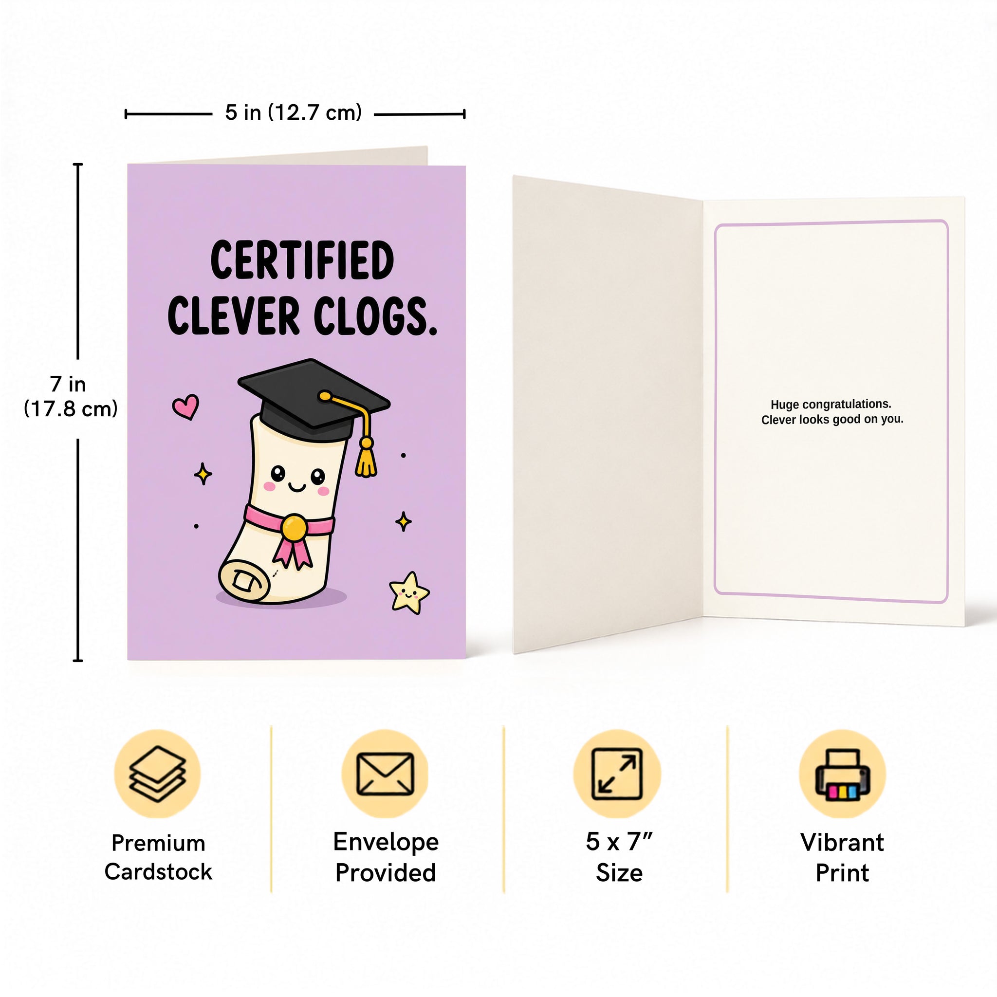 Certified Clever Clogs Graduation Congratulations Card
