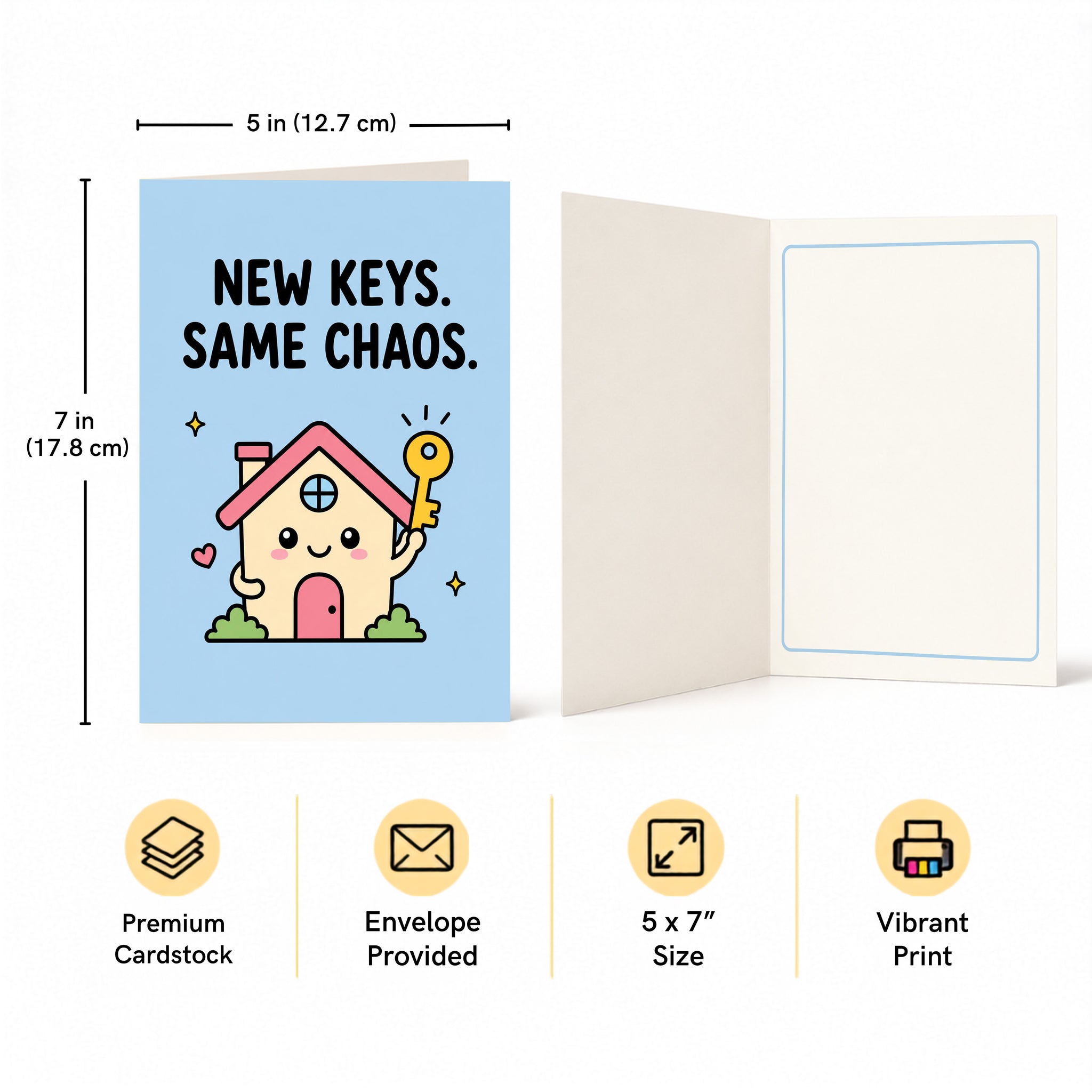 New Keys Same Chaos New Home Congratulations Card