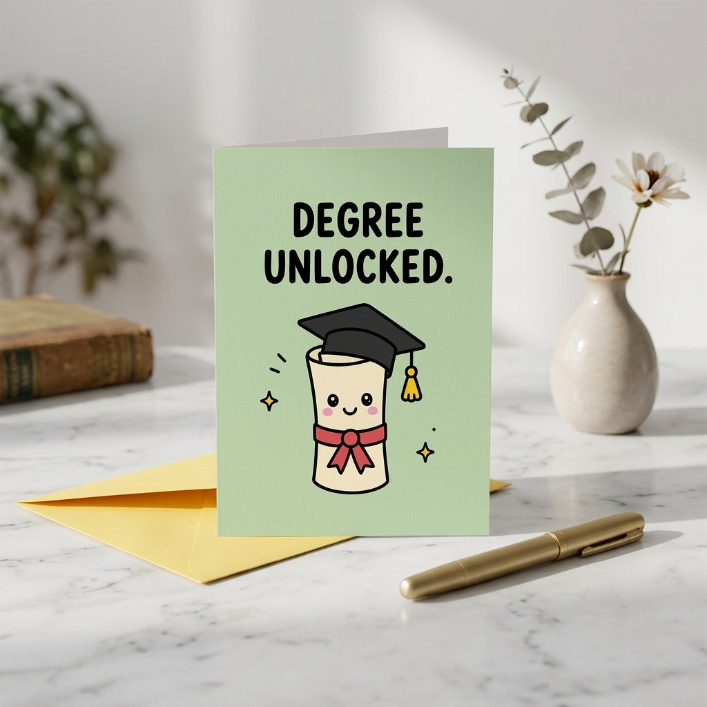 Degree Unlocked Graduation Congratulations Card