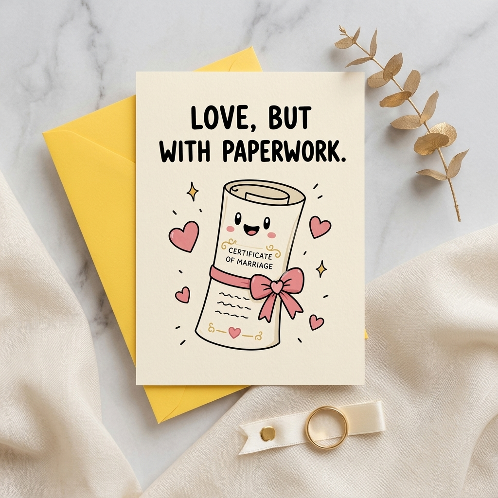 Love But With Paperwork Wedding Congratulations Card