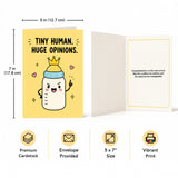 Tiny Human Hugh Opinions New Baby Congratulations Card