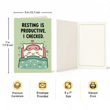 Resting is Productive I Checked Get Well Soon Card
