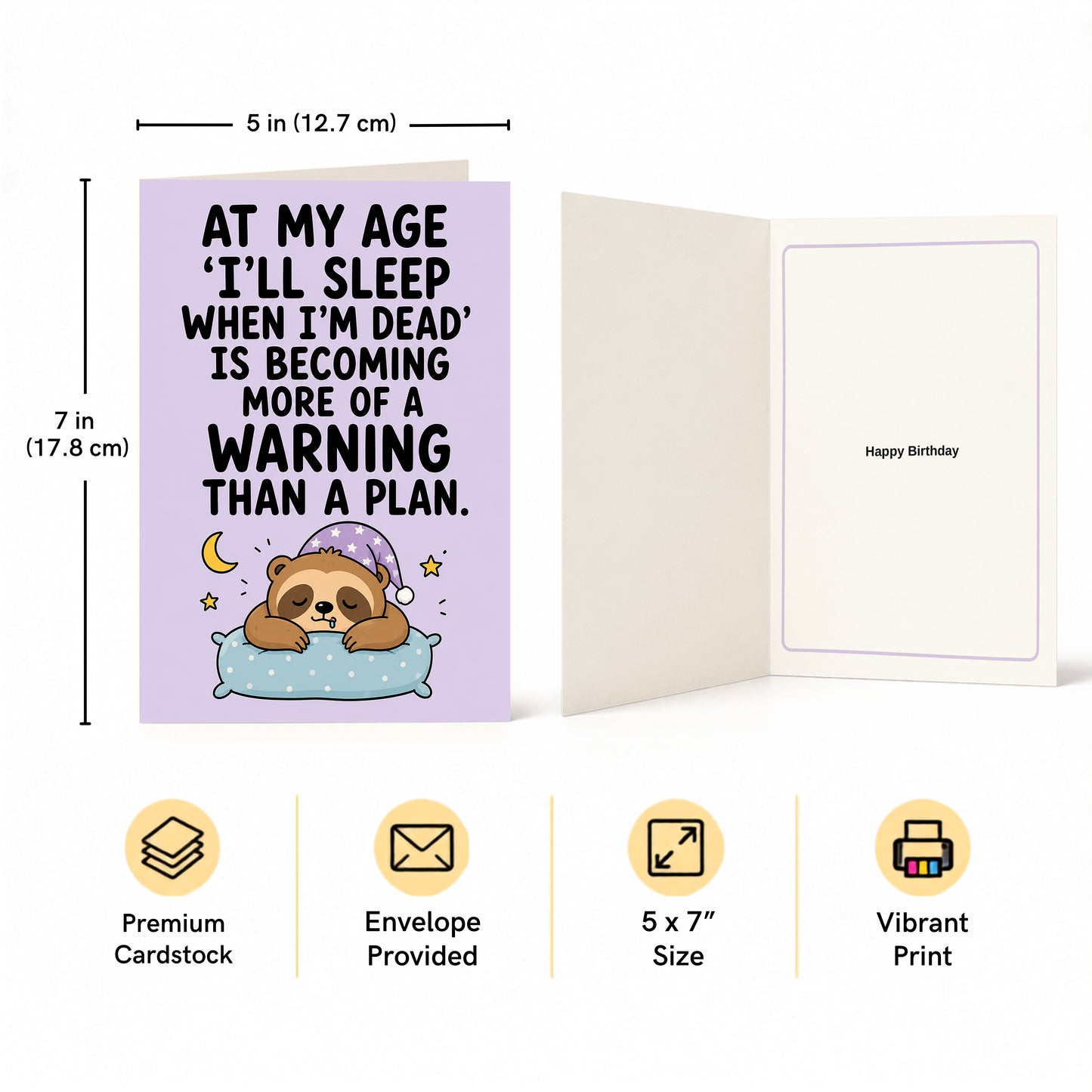 At My Age Warning Birthday Card