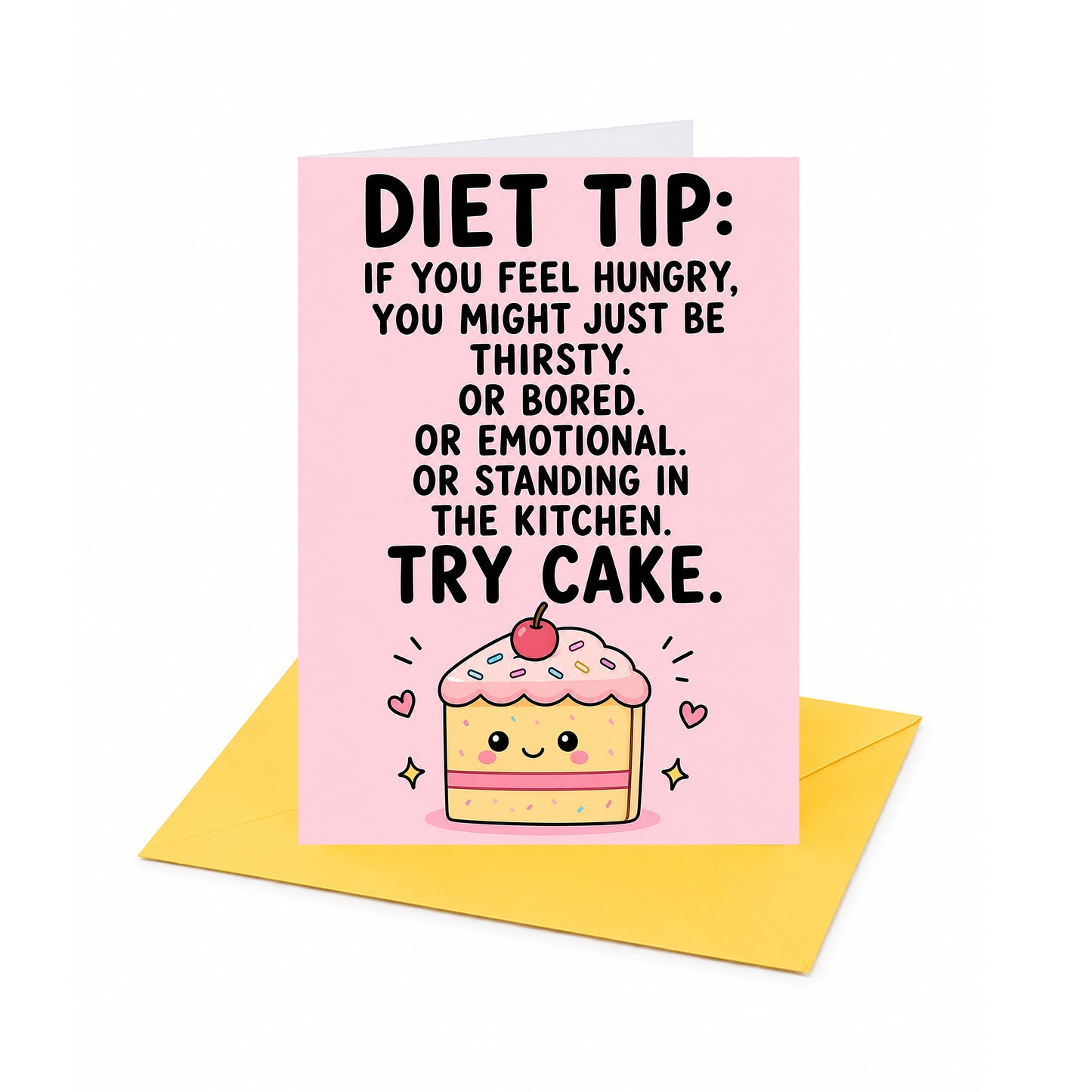 Diet Tip Try Cake Birthday Card