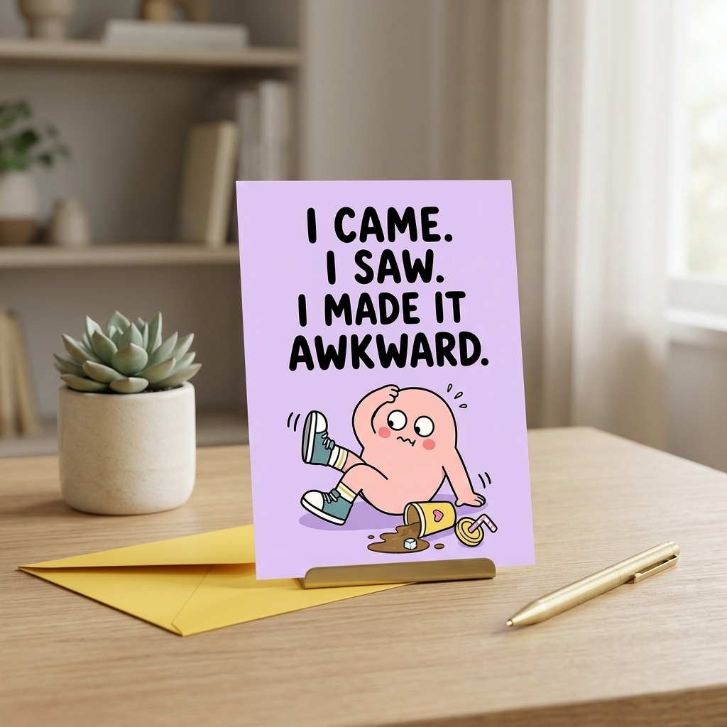 I Came I Saw I Made It Awkward Open Greeting Card