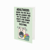 Adulthood Bills Laundry Dinner Birthday Card