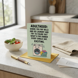 Adulthood Bills Laundry Dinner Birthday Card