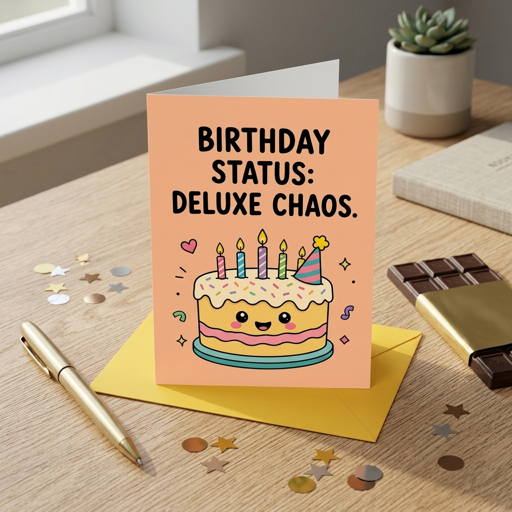 Cake Design Deluxe Chaos Birthday Card