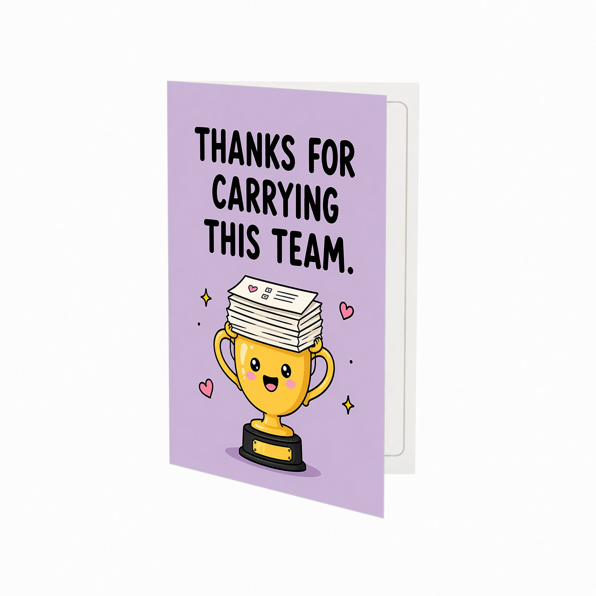 Trophy Design for Carrying This Team Thank You Card