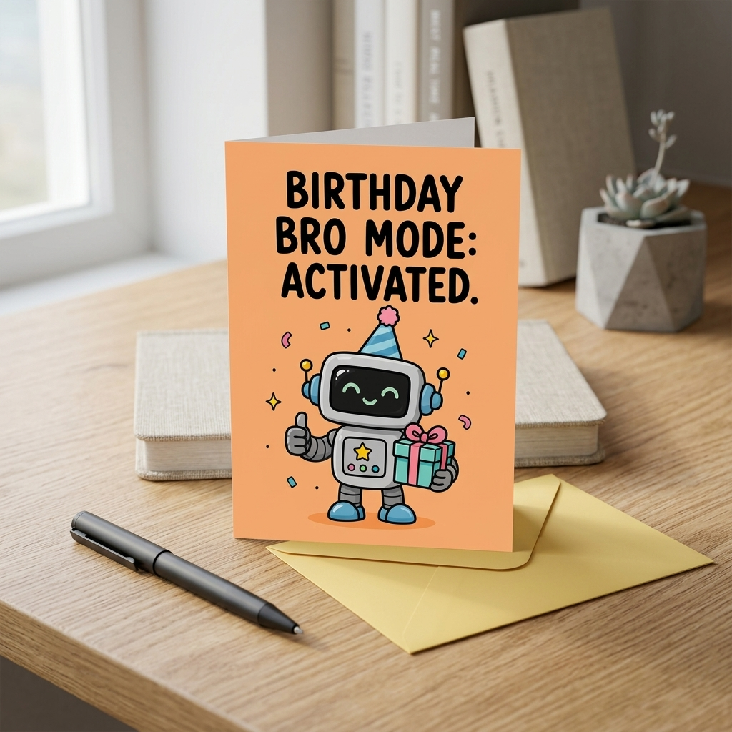 Bro Mode Activated Brother Birthday Card