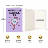 Another Year Fabulous Sister Birthday Card