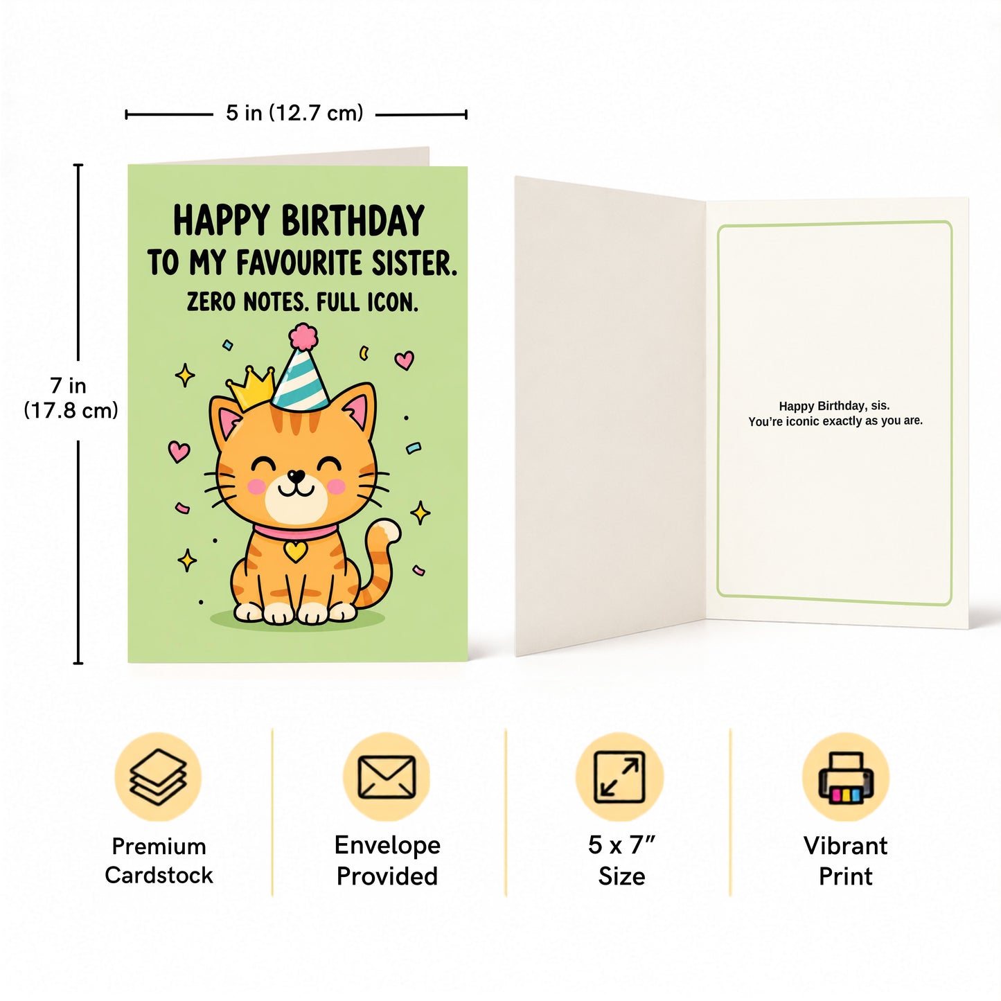 To My Favourite Sister Zero Notes Full Icon Birthday Card