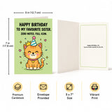 To My Favourite Sister Zero Notes Full Icon Birthday Card
