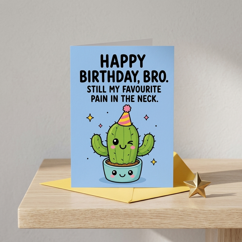 Brother Pain in the Neck Birthday Card
